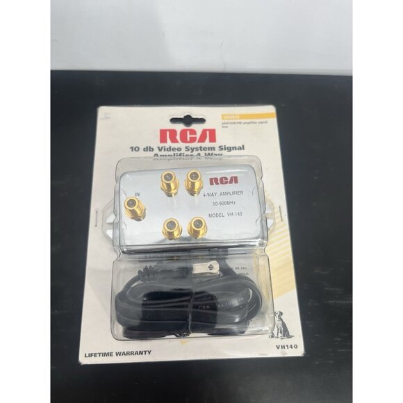 RCA 10db Video System Signal Amplifier 4-Way Model VH140 50-900MHz UHF/VHF/FM - Picture 1 of 3